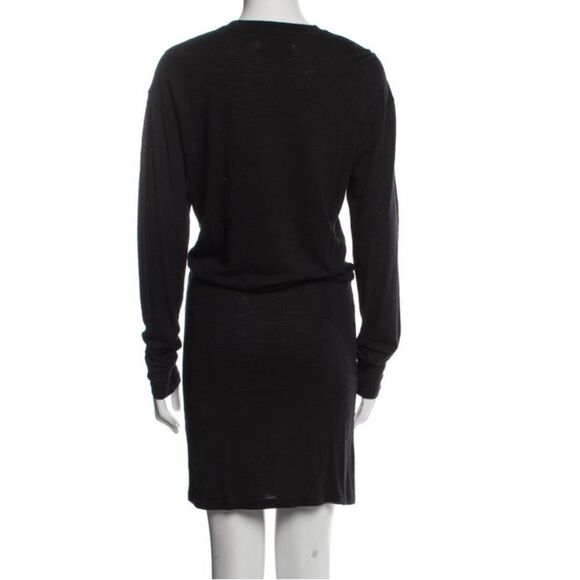 Isabel Marant Etoile Jersey Long Sleeve Dress black 38 / 8 virgin wool - Picture 1 of 14